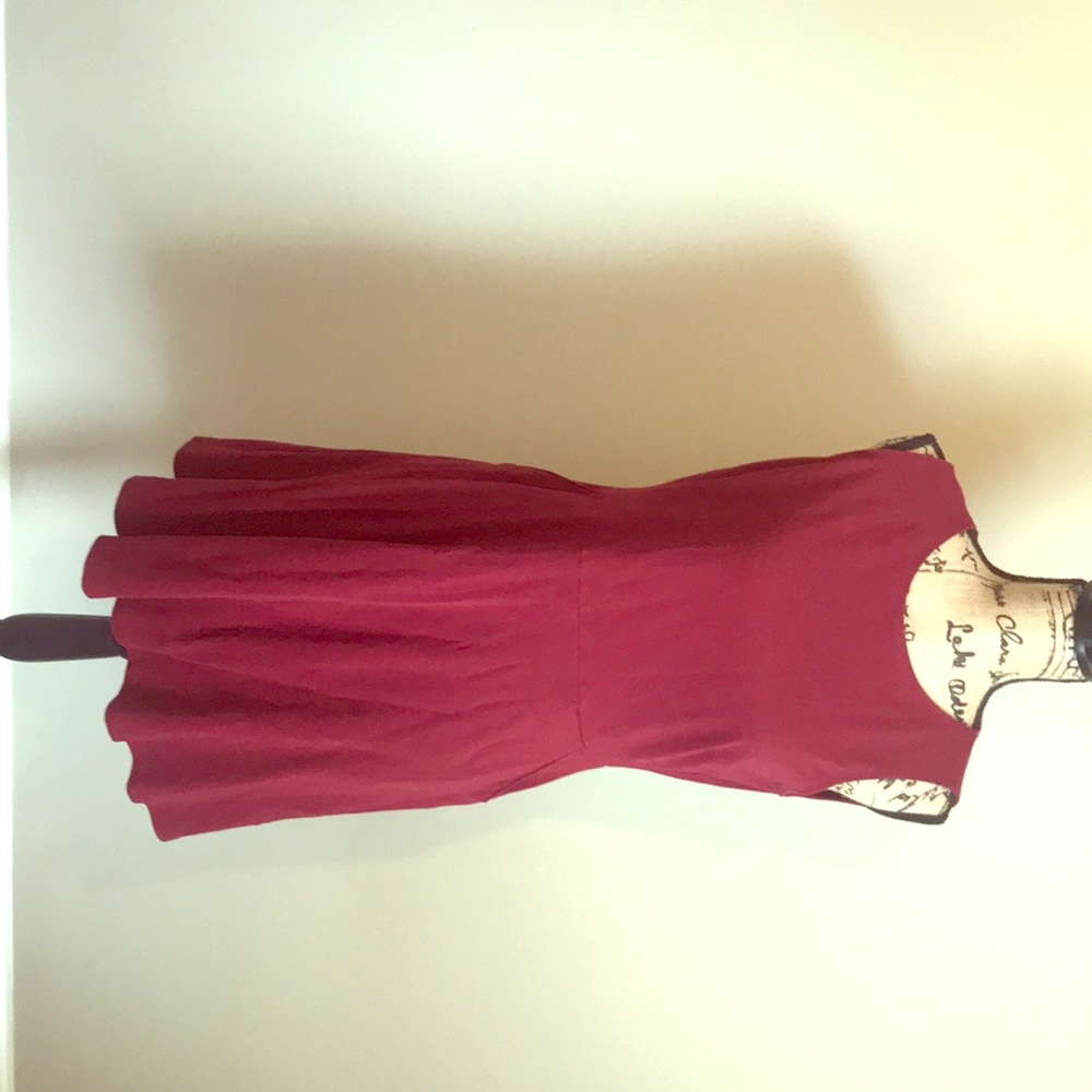 NY&Co Maroon/red cotton dress with pockets - sz L
